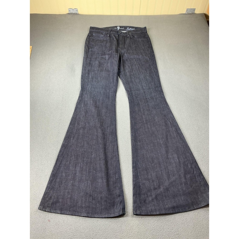 7 For All Mankind Jeans Womens 27 Blue Bellbottom Flared Stretch Festival Boho